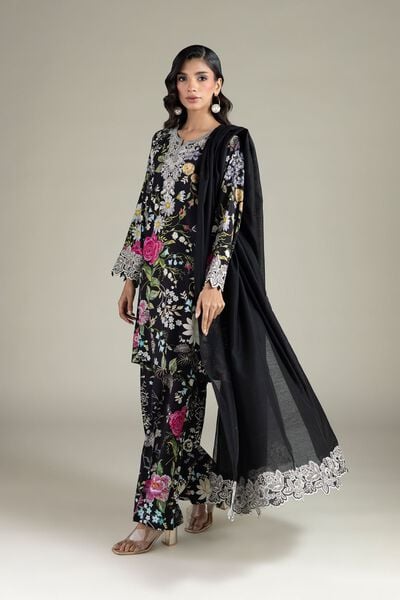 Embroidered | Raw Silk | Three-Piece Tailored Set | USD 85.00