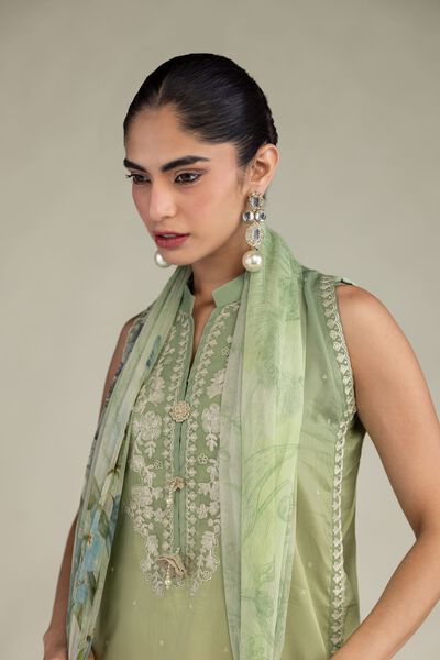 Embroidered | Chiffon | Floral Chiffon Dupatta | USD 30.00