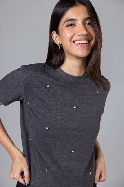 Embroidered | Cotton Jersey | T-shirt | USD 4.50