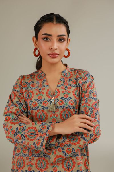 Printed | Textured Cotton | Mughal Motif Kurta | USD 30.00