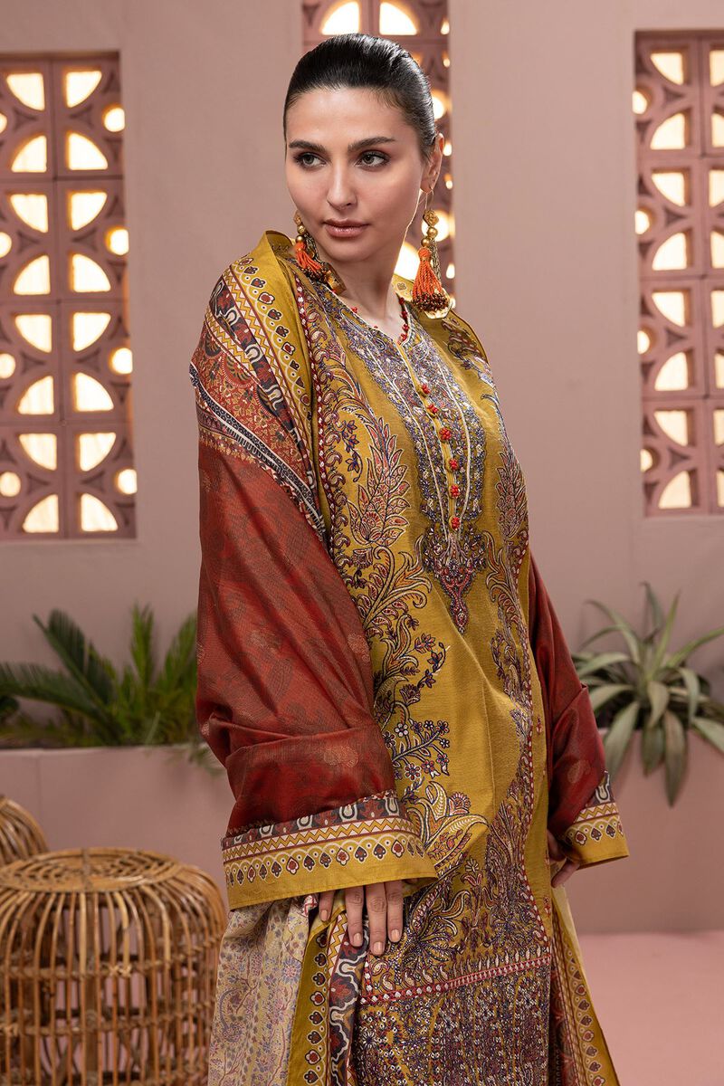 Embroidered | Dull Raw Silk | Fabrics 3 Piece | null