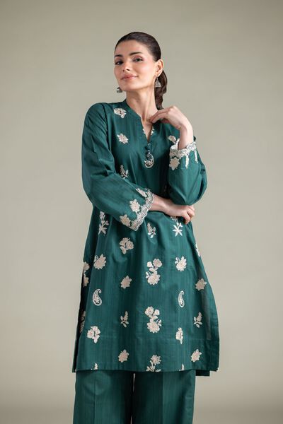 Embroidered | Cotton Dobby | Floral Tassel Kurta | USD 12.00