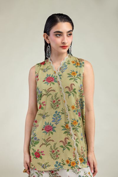 Embroidered | Raw Silk | Silk Sleeveless Kurta | USD 12.00