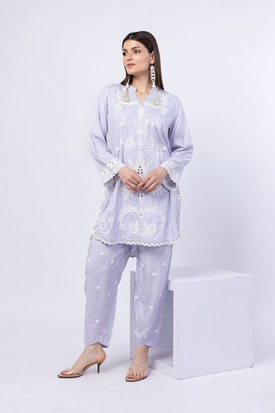 Embroidered | Crosshatch Raw Silk | Kurta | USD 30.00