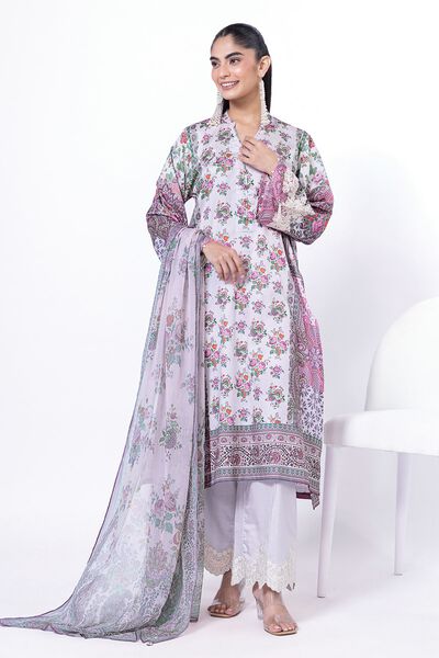 Embroidered | Cotton Satin | Fabrics 3 Piece | USD 16.50