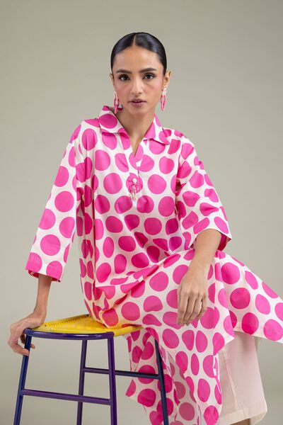 Printed | Cambric | V-Neck Cambric Kurta | USD 35.00