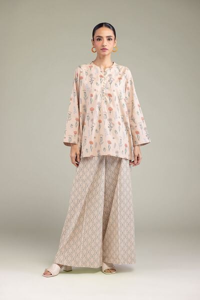 Printed | Cambric | Geometric Beige Pants | USD 25.00
