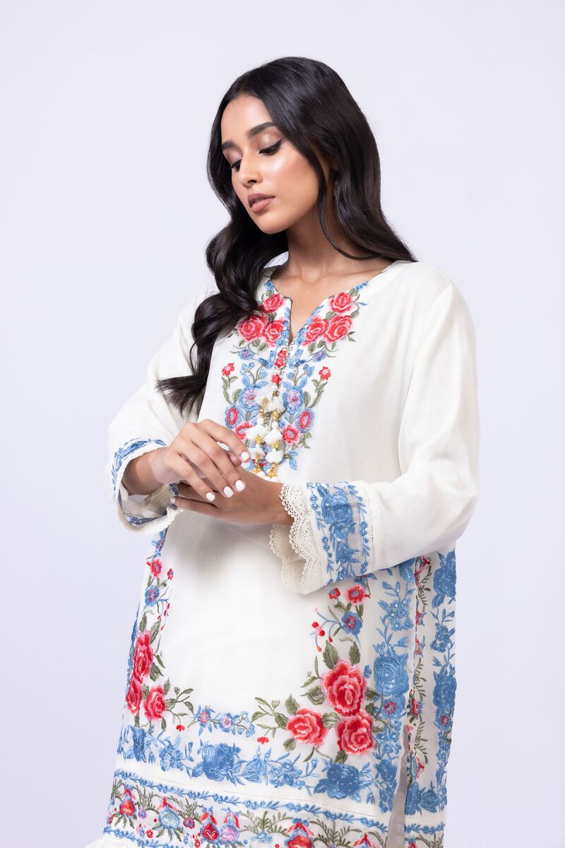 Embroidered | Polyester Crinkle Chiffon | Kurta | USD 24.00