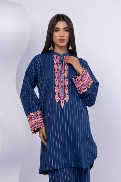 Embroidered | Lurex Stripes | Kurta | USD 12.00