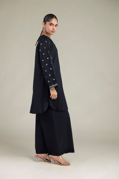 Embroidered | Cambric | Black Solid Pants | USD 15.00