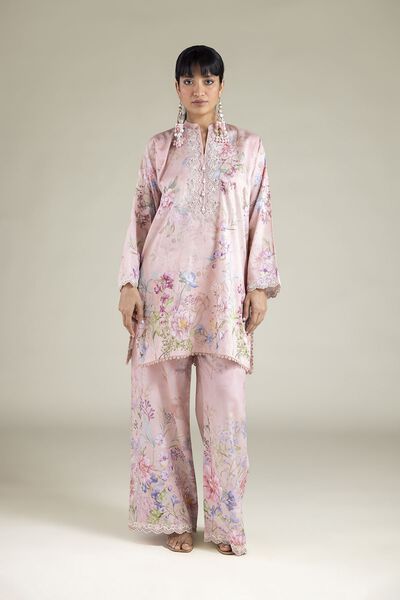 Embroidered | Satin | Fabrics 2 Piece | Top and Bottom | USD 40.00