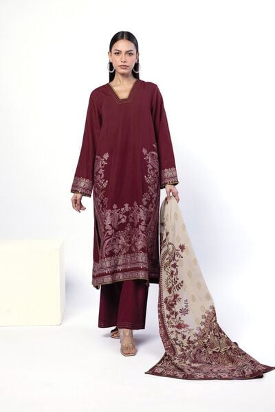 Dyed | Jacquard | Fabrics 3 Piece | USD 45.00