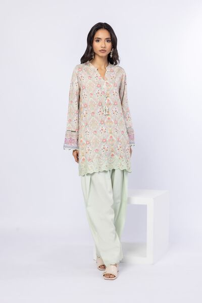Embroidered | Crosshatch Raw Silk | Pants | USD 11.50