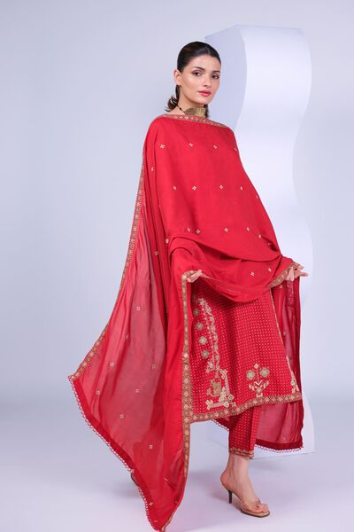 Embroidered | Russian Raw Silk | Pants | USD 8.40