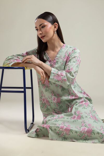 Printed | Cotton Viscose | Long Floral Kurta | USD 17.50