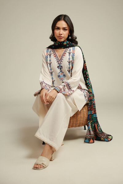 Embroidered | Cambric | 3-Piece Tailored Set | USD 70.00