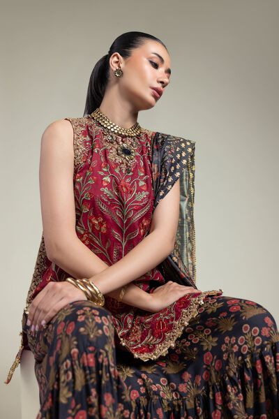Embroidered | Raw Silk | Three-Piece Silk Set | USD 54.00