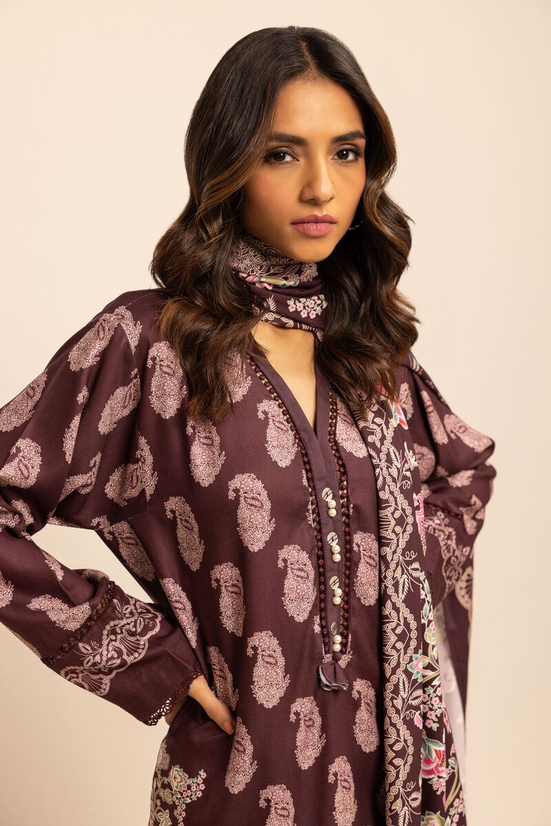 Printed | Printed Viscose Satin | Fabrics 3 Piece | null