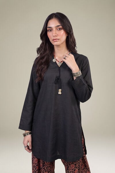 Printed | Light Khaddar | Short Black Kurta | USD 35.00