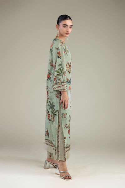 Printed | Cambric | Floral Beige Pants | USD 30.00
