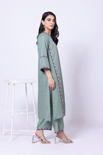 Embroidered | Dull Raw Silk | Pants | USD 15.00