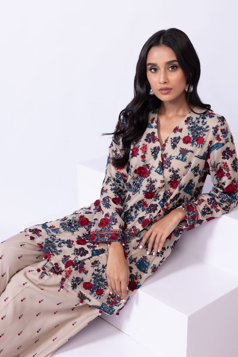 Embroidered | Polyester Crinkle Chiffon | Kurta | null
