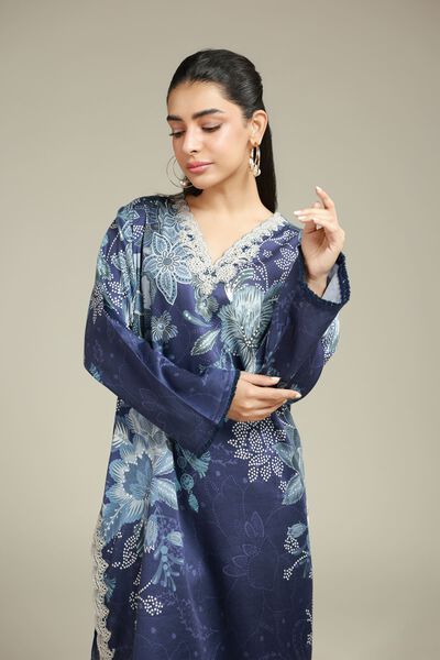 Embroidered | Satin | 2-Piece Tailored Set | USD 60.00