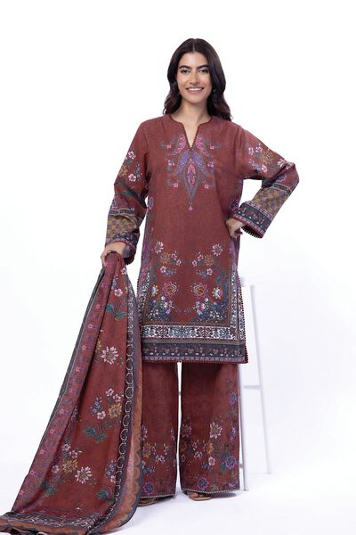 Printed | Karandi | Fabrics 3 Piece | USD 40.00