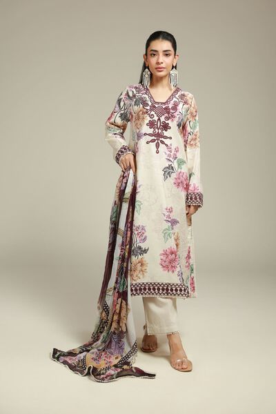 Embroidered | Satin | Fabrics 3 Piece | USD 33.00