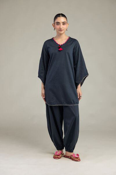 Embroidered | Textured Cotton Viscose | Solid Cotton Pants | USD 30.00