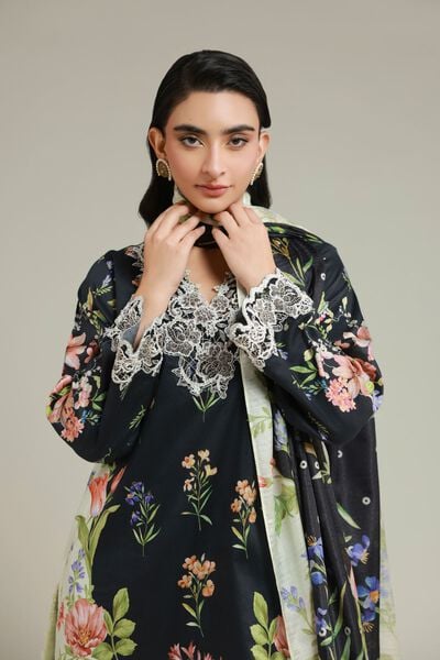 Printed | Satin | Fabrics 3 Piece | USD 55.00