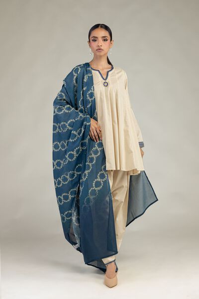 Textured Cotton | Embroidered | Short Cotton Kurta  | USD 12.00