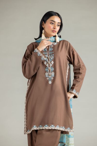 Embroidered | Cambric | Tailored 3-Piece Set | USD 70.00