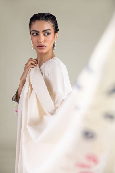 Embroidered | Textured Cotton | Geometric Threadwork Dupatta | USD 30.00