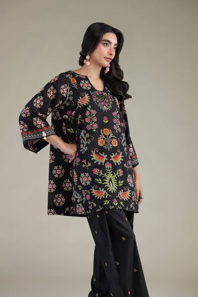 Printed | Cambric | Black Cambric Kurta | USD 17.50