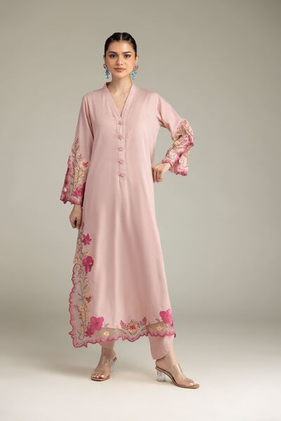 Embroidered | Raw Silk | Pink Silk Shalwar | USD 10.50