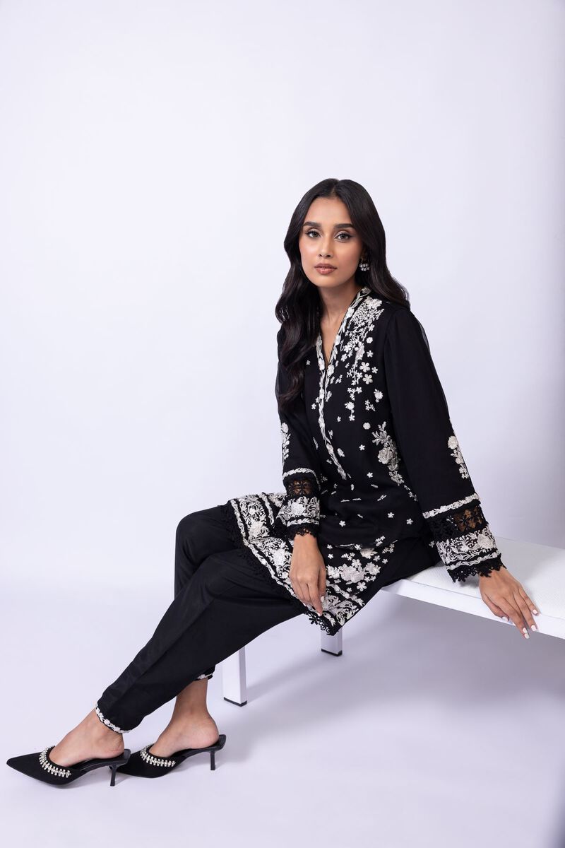 Embroidered | Polyester Crinkle Chiffon | Kurta | USD 24.00