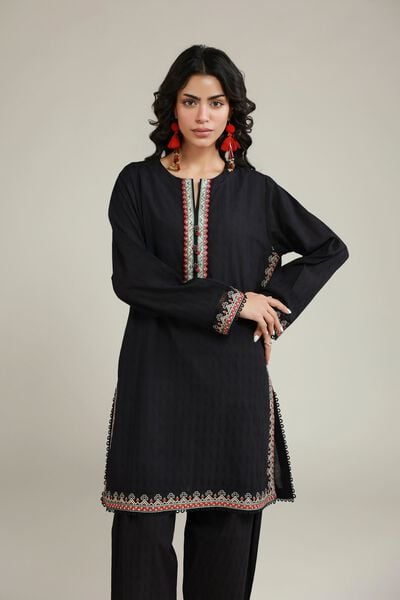 Embroidered | Dobby | Black Tailored Set | USD 33.00