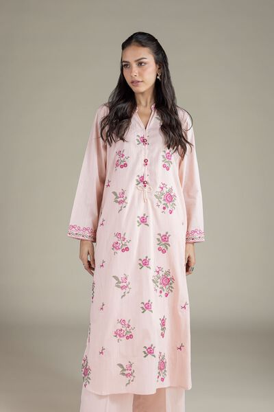 Embroidered | Textured Cambric | Floral Kurta | USD 40.00