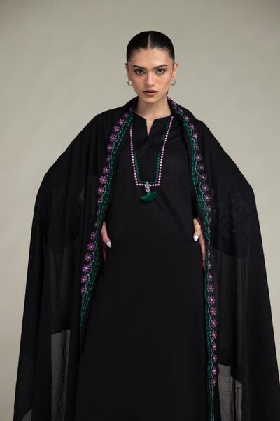 Embroidered | Lawn | Black Lawn Dupatta | USD 35.00