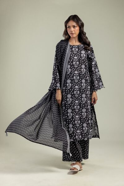 Printed | Lawn | Black Lawn Dupatta | USD 25.00
