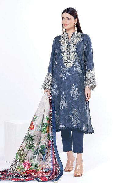 Embroidered | Cotton Satin | Fabrics 3 Piece | USD 27.50
