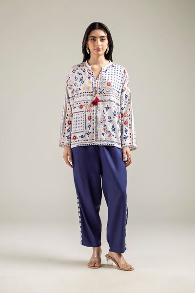Embroidered | Viscose Crepe | Trousers | USD 9.00