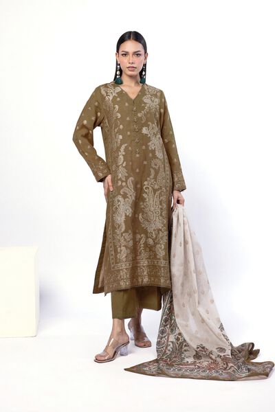 Dyed | Jacquard | Fabrics 3 Piece | USD 45.00