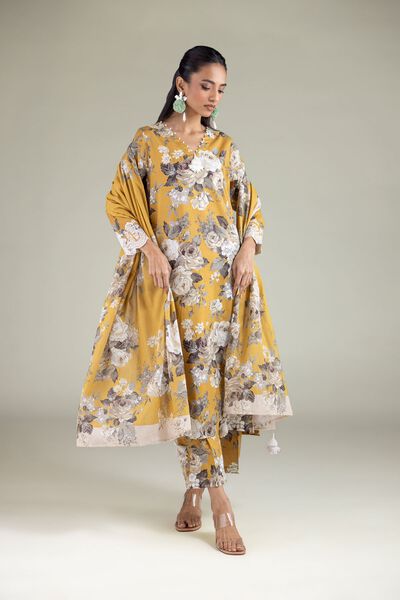 Embroidered | Cambric | Floral Pearl Kurta | USD 10.50