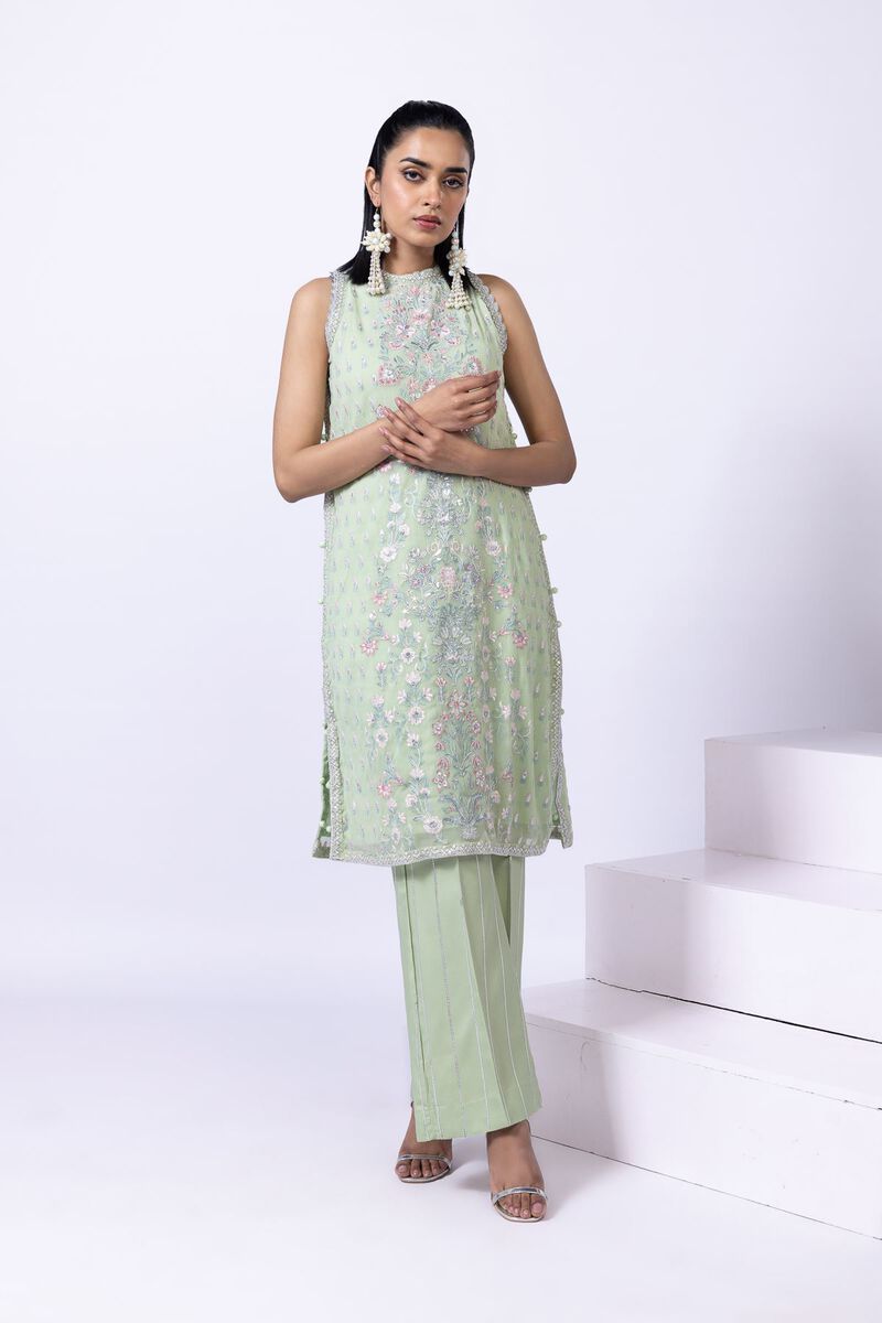 Embroidered | Polyester Crinkle Chiffon | Kurta | USD 18.00