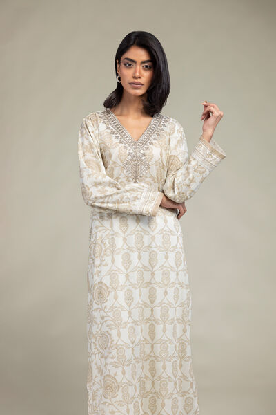 Embroidered | Cambric | Floral Longline Kurta | USD 10.50