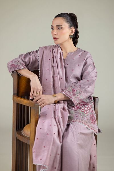 Embroidered | Raw Silk | Floral Threadwork Kurta | USD 32.50