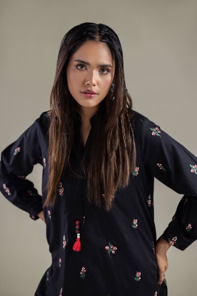 Embroidered | Cotton Dobby | Long Floral Kurta | USD 40.00