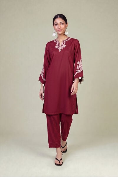 Embroidered | Cambric | Solid Cambric Pants | USD 30.00
